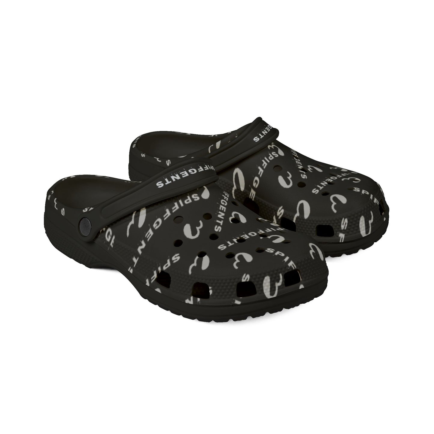White and Black SpiffGent Clogs