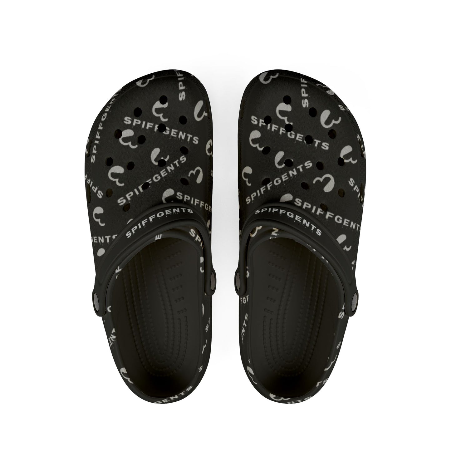 White and Black SpiffGent Clogs
