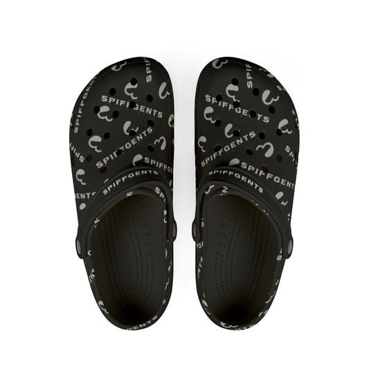 White and Black SpiffGent Clogs