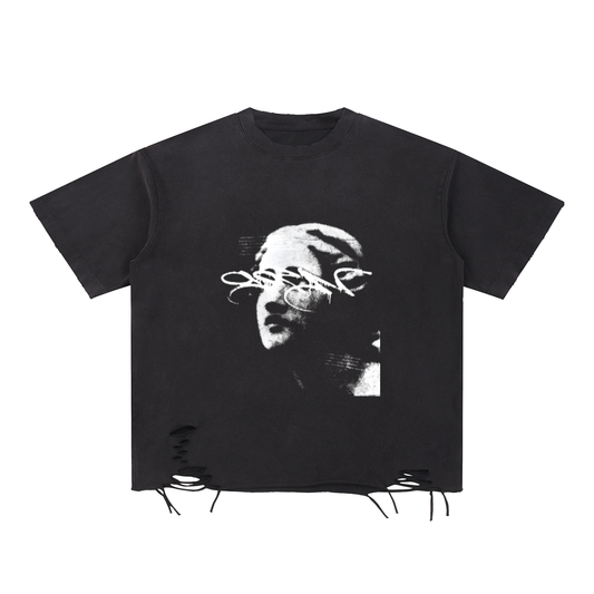 Snow Washed Raw-Hem T-Shirt