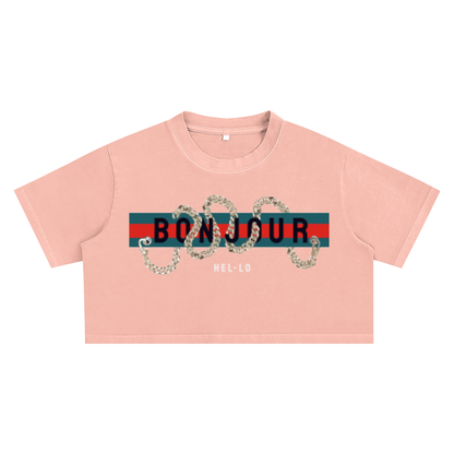 Washed SpiffCrew Crop Top
