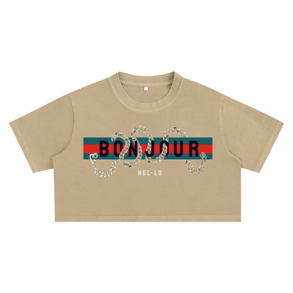 Washed SpiffCrew Crop Top