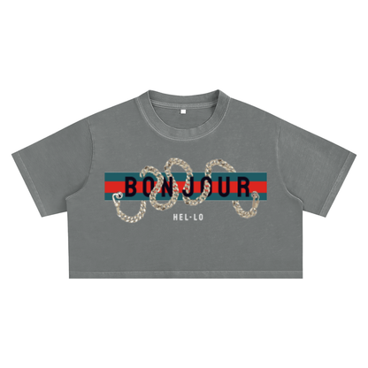 Washed SpiffCrew Crop Top